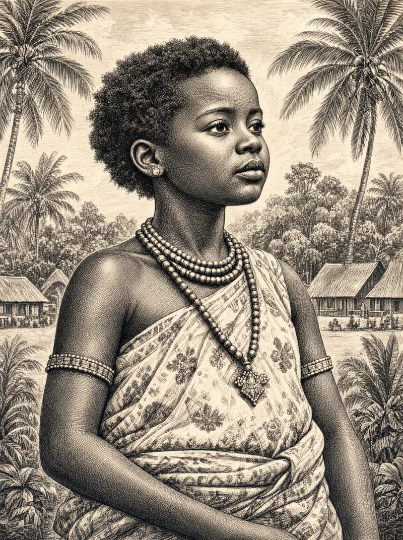 Portrait de la jeune princesse Marie-Anne Ankombie Rapontchombo