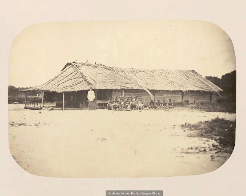 Photographie de 1862 du temple du roi Denis à la Pointe-Denis